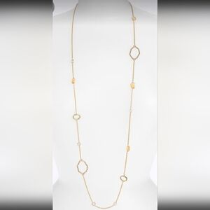 Alexis Bittar Delano station necklace gold crystal Vintage NWOT